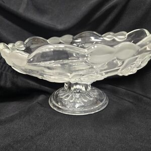 Source Unknown Clear Glass Pedestal Bowl